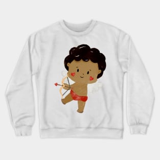 Cute Brown Valentines day Angel Cupid Crewneck Sweatshirt